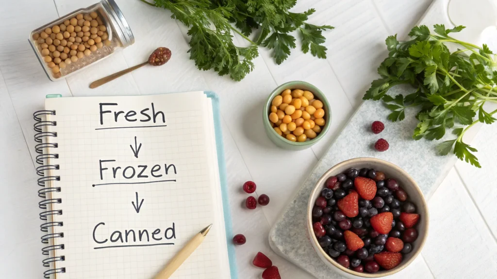 fresh vs frozen vs canned
