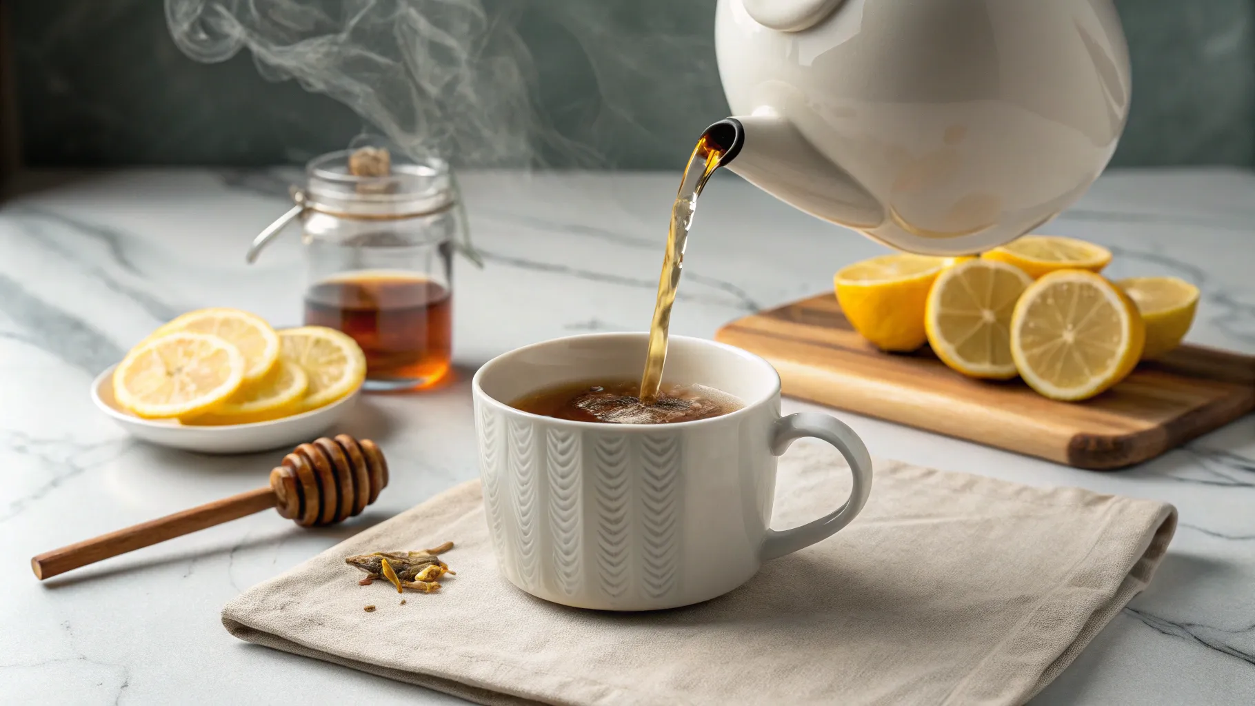serving Honey Ginger Lemon Tea