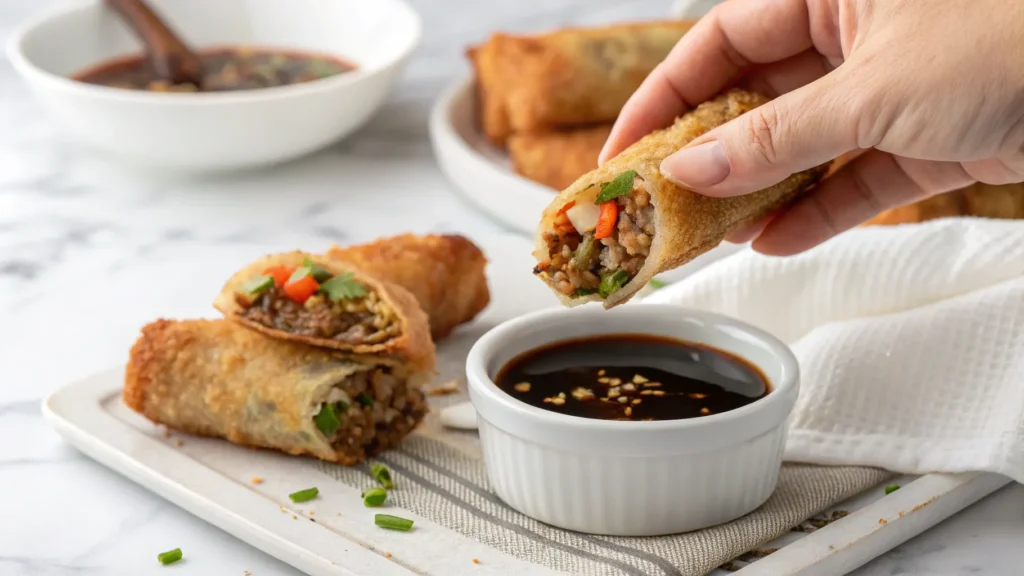 beef egg rolls
