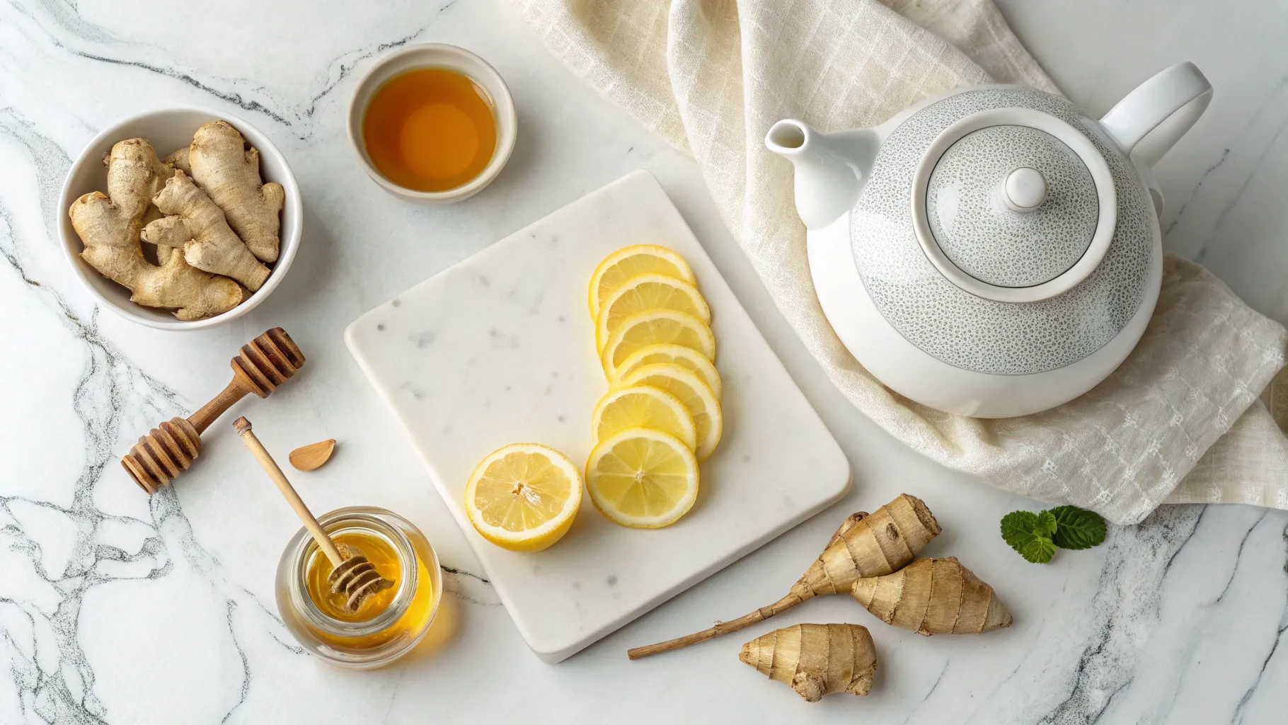 ingredients of Honey Ginger Lemon Tea