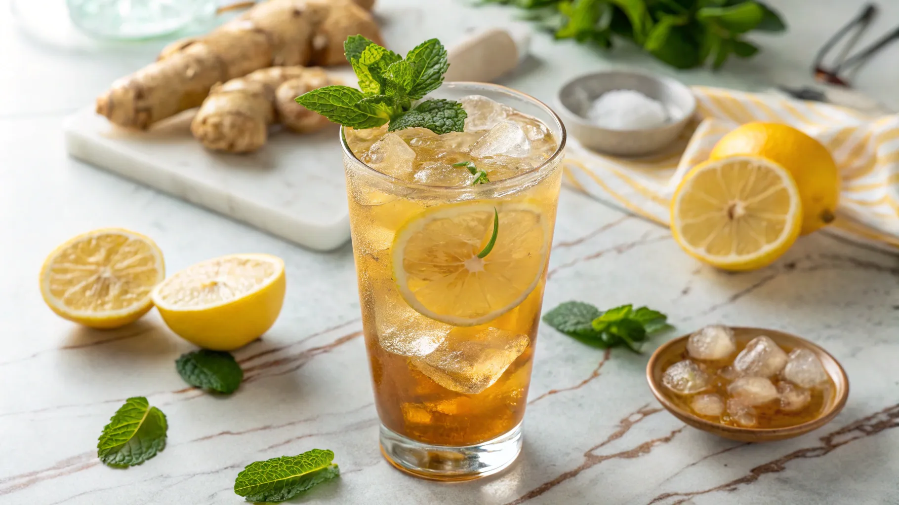 iced version of Honey Ginger Lemon Tea