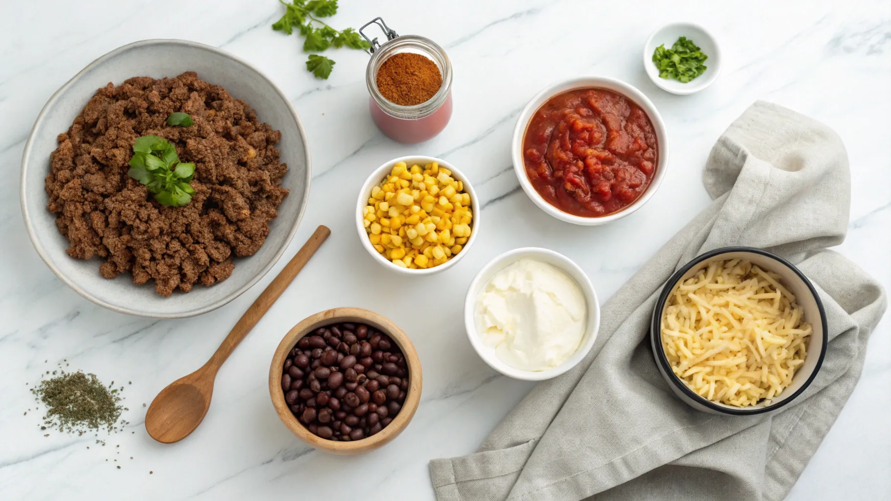 Cheesy Enchilada Chili Ingredients