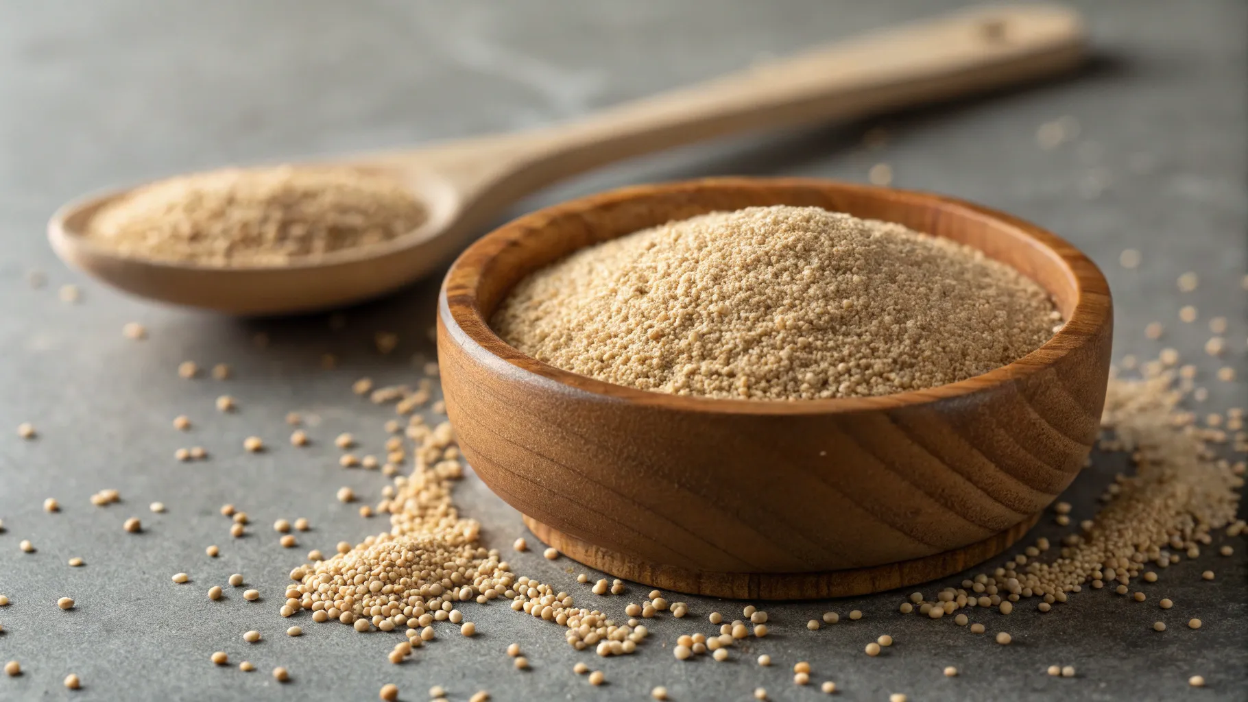 dry-yeast-granules. Yeast and dough