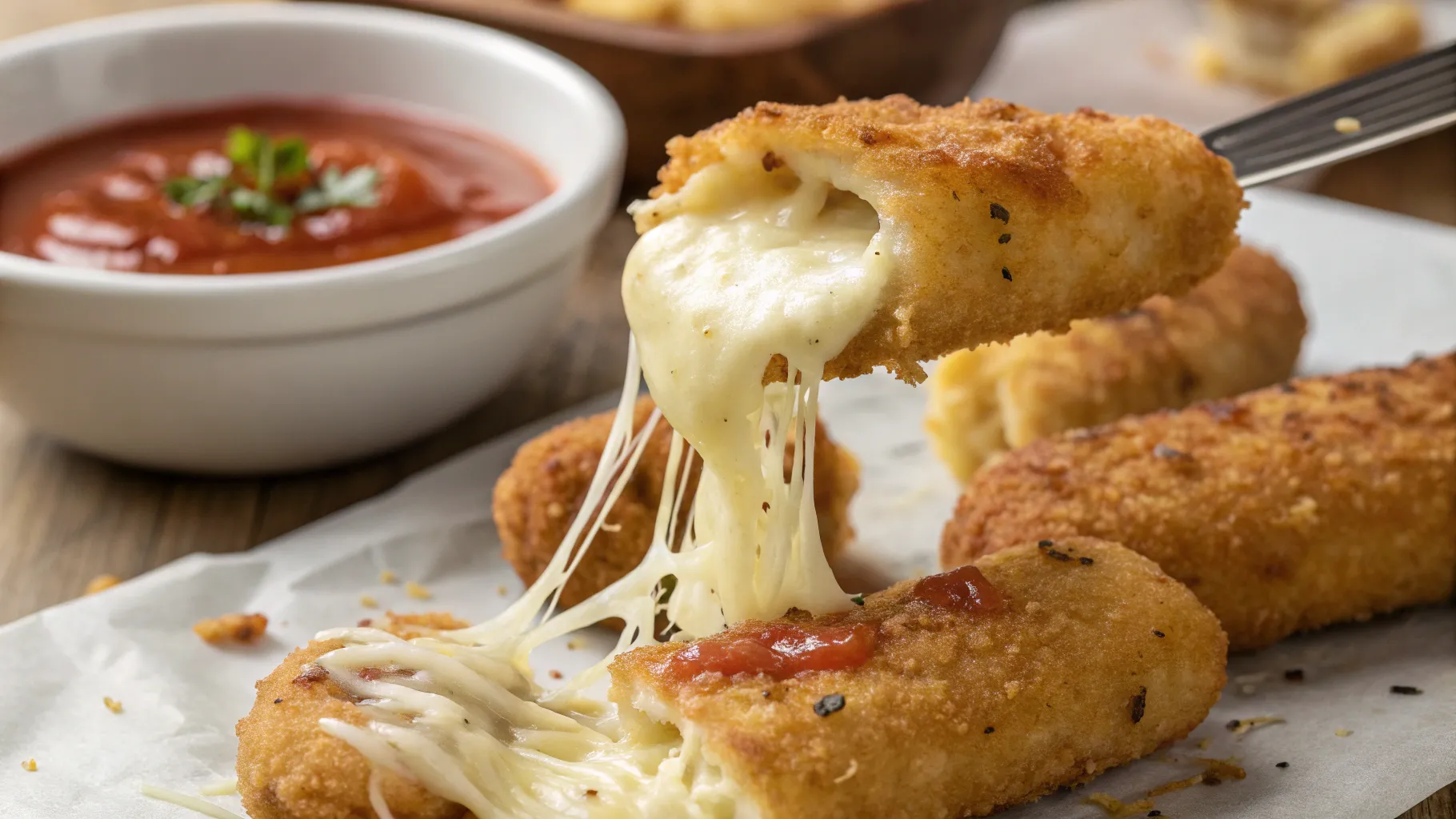 Melted Mozzarella Sticks