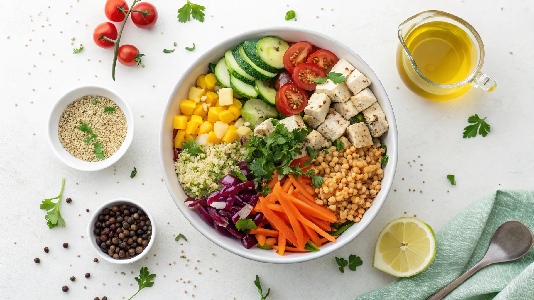 custimized Lemon Herb Salmon and Avocado Quinoa Bowl