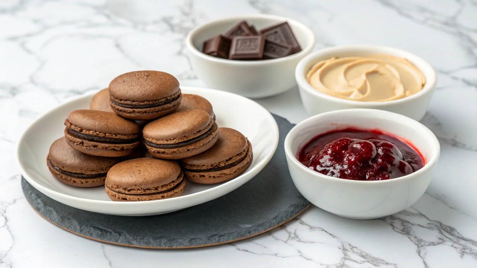 Different types of filling for macarons