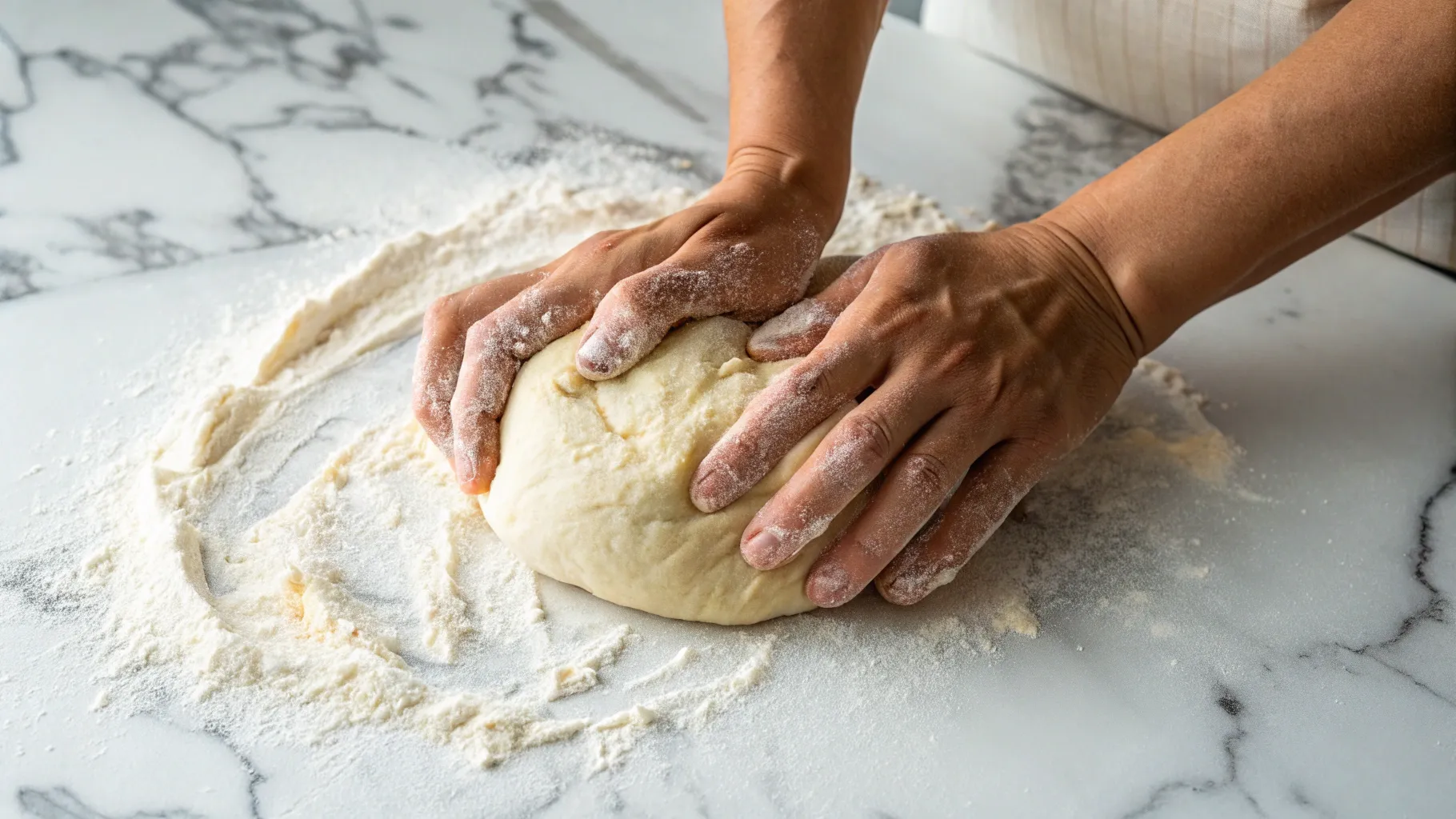 Knead the pizza dough