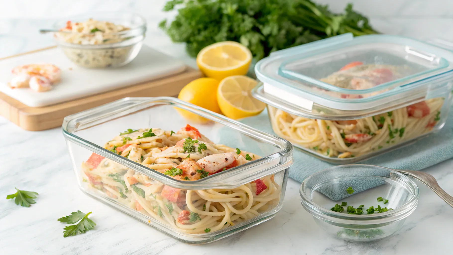 Storing Crab Linguine