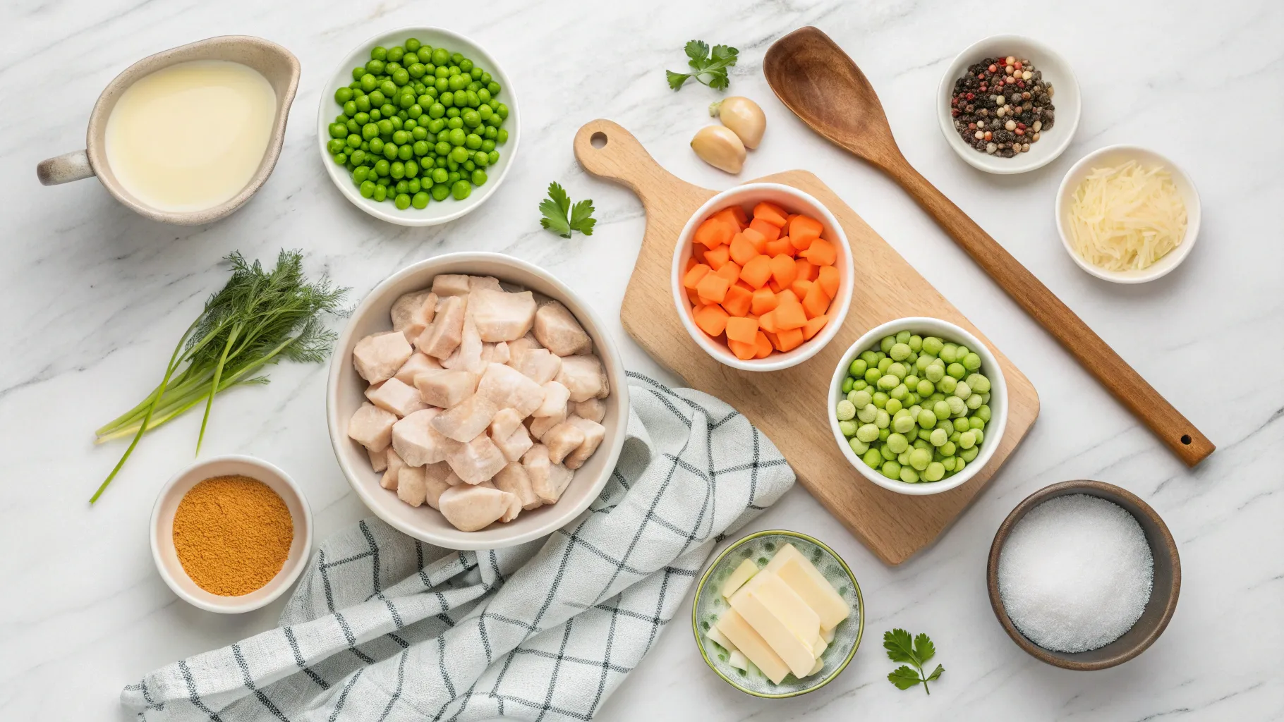 Ingredients for Chicken Pot Pie Soup
