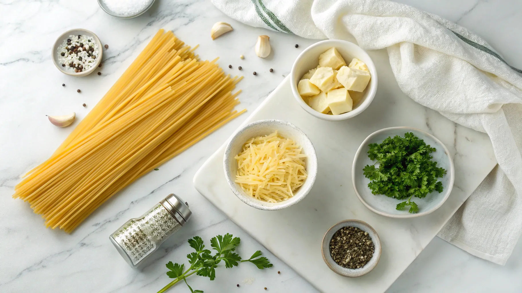 Ingredients for Garlic Butter Noodles