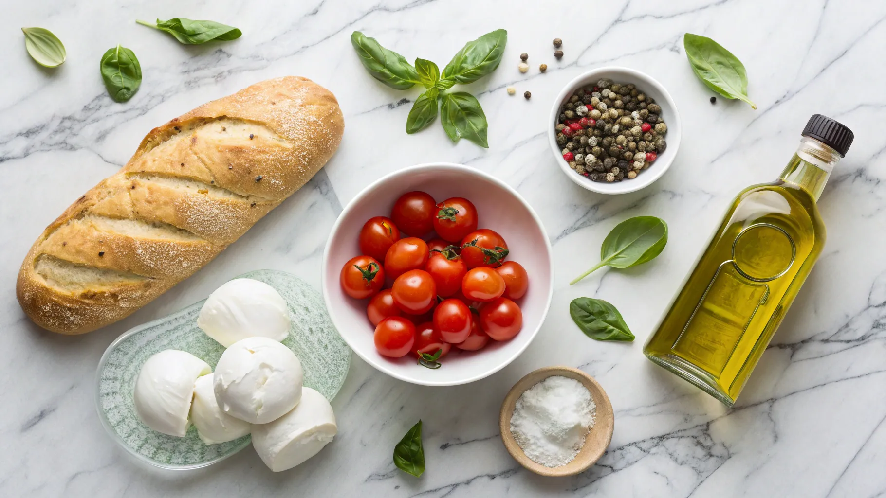Ingredients for Burrata Bruschetta