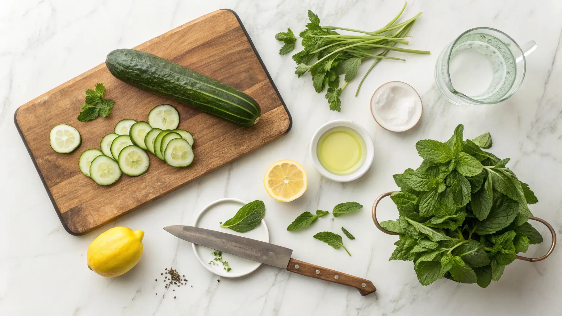 ingredients of Cucumber Mint Water