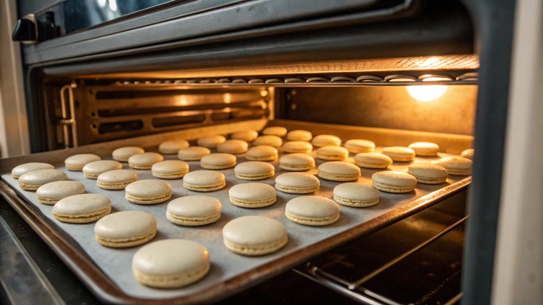 Baking macarons in the oven