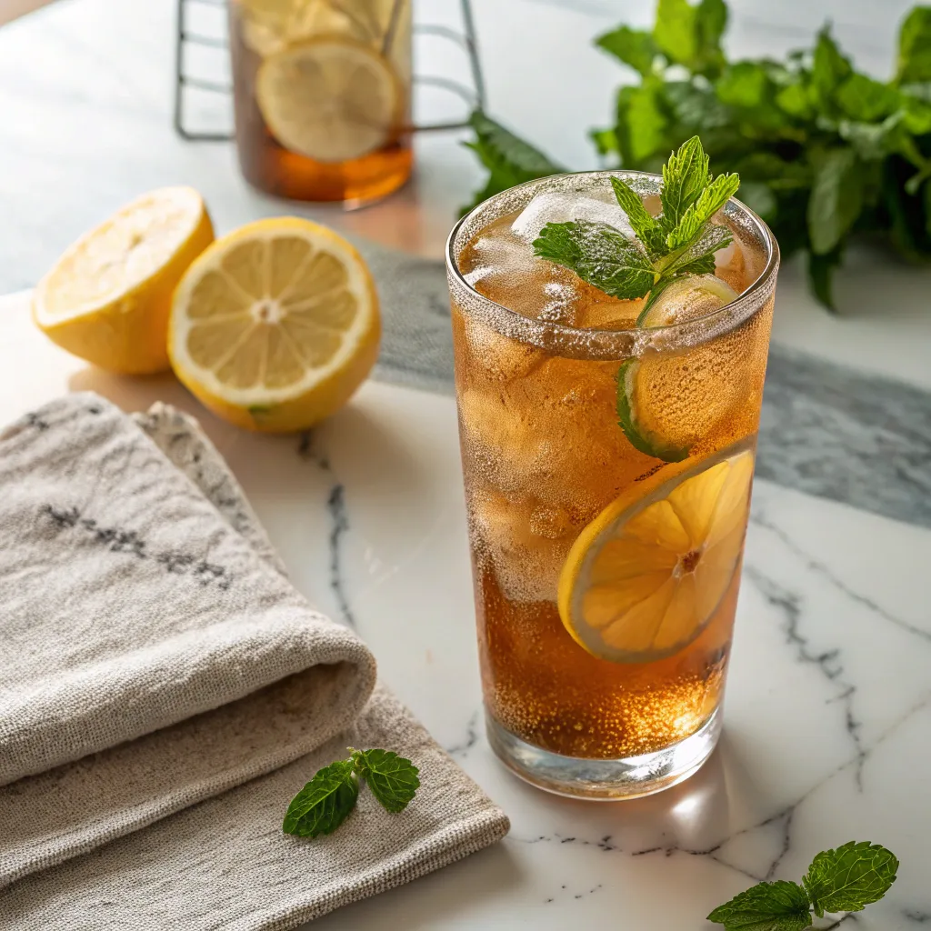 lemon mint sweet tea