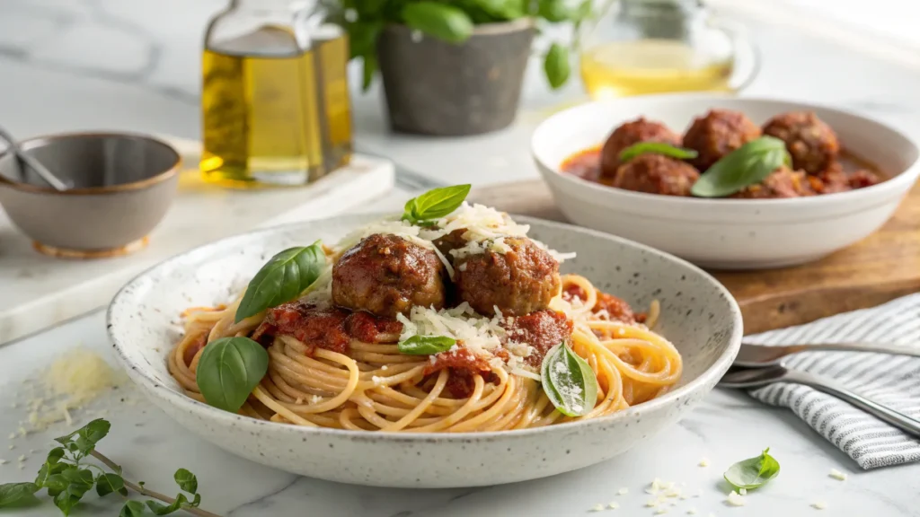 spaghetti with meatballs