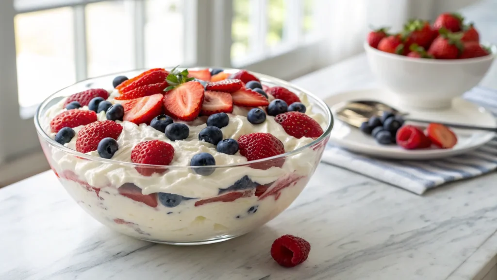 Red White and Blue Cheesecake Salad