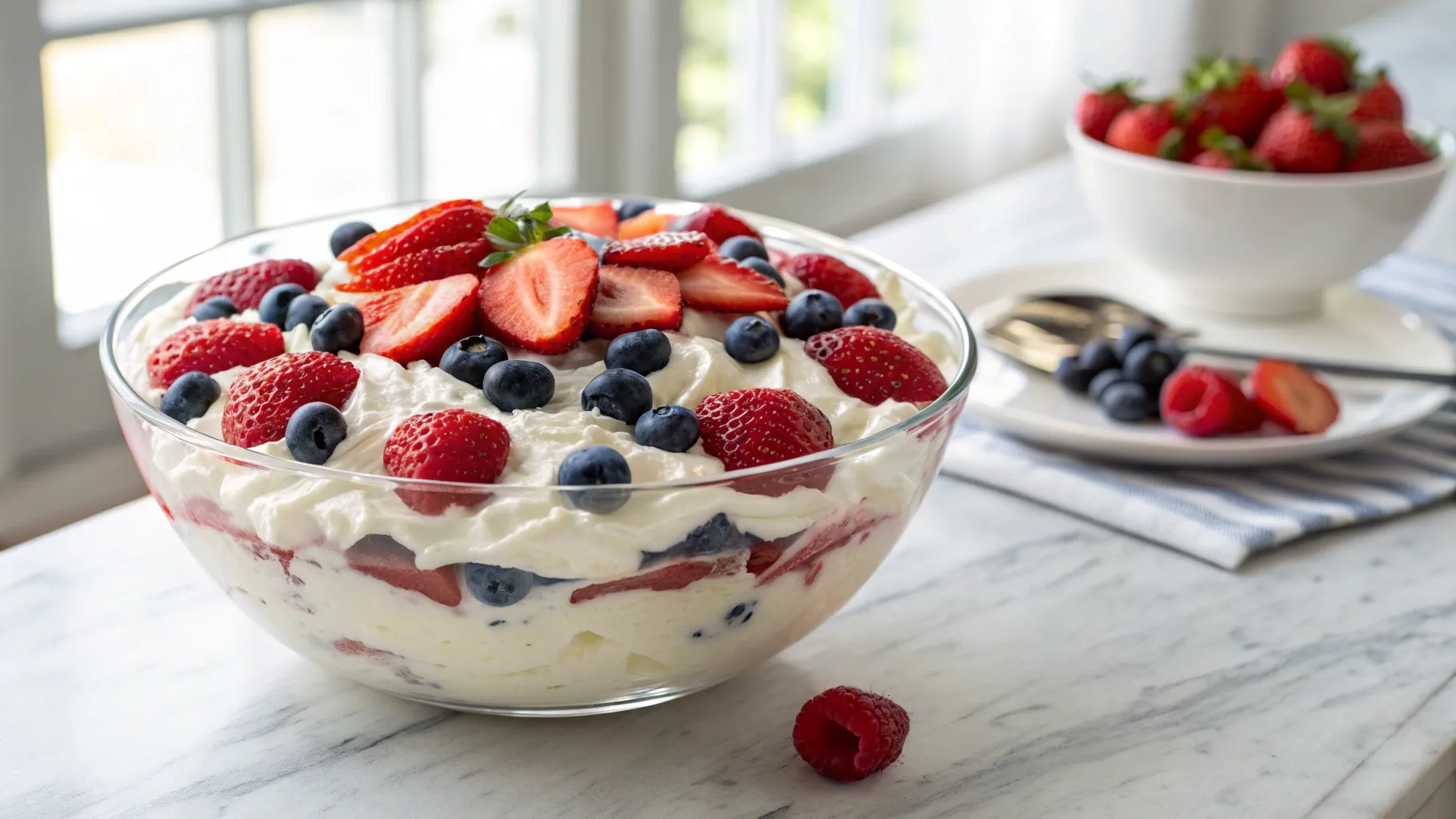 Red White and Blue Cheesecake Salad